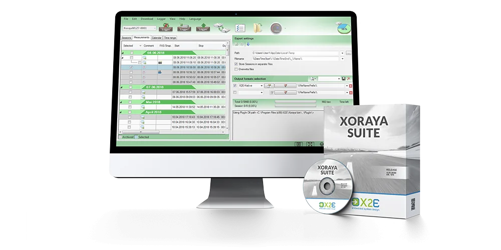 Die XORAYA Suite dient zur Konfiguration, Datenaufzeichnung, Auswertung und Firmware-Aktualisierung all unserer Datenlogger.